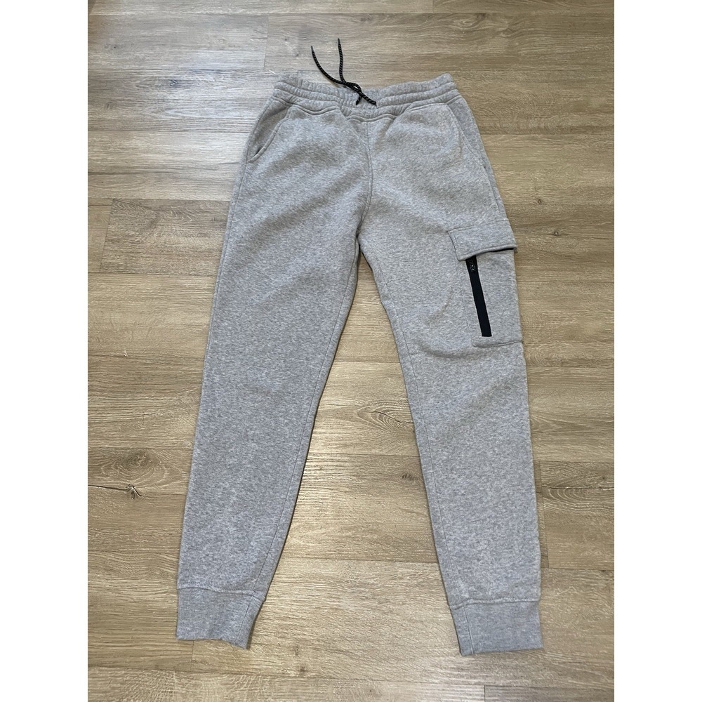 WT02 Gray Drawstring Sweatpants Joggers Men's Size S Tapered Fleeced